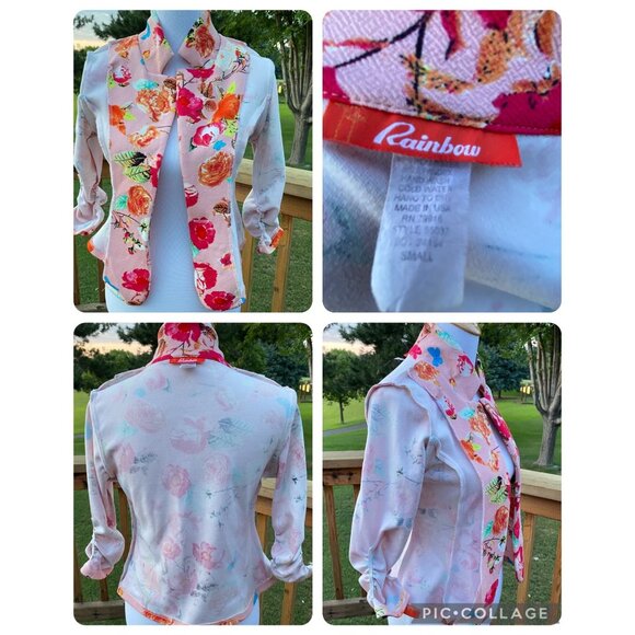 Rainbow Women's Floral Long Sleeve Blouse Blazer - Size S - Picture 4 of 15